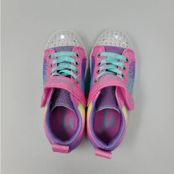 Skechers Girls Twinkle Sparks Winged Magic Sneaker Hot Pink Multi NWOB Size 11 - Picture 9 of 11